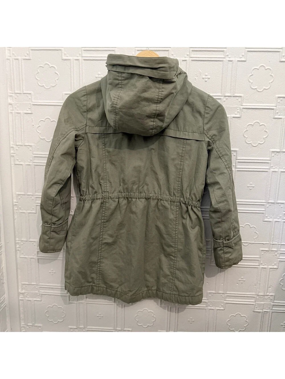Gap Kids Medium Olive Green Hooded Utility Field Jacket Anorak Parka Coats